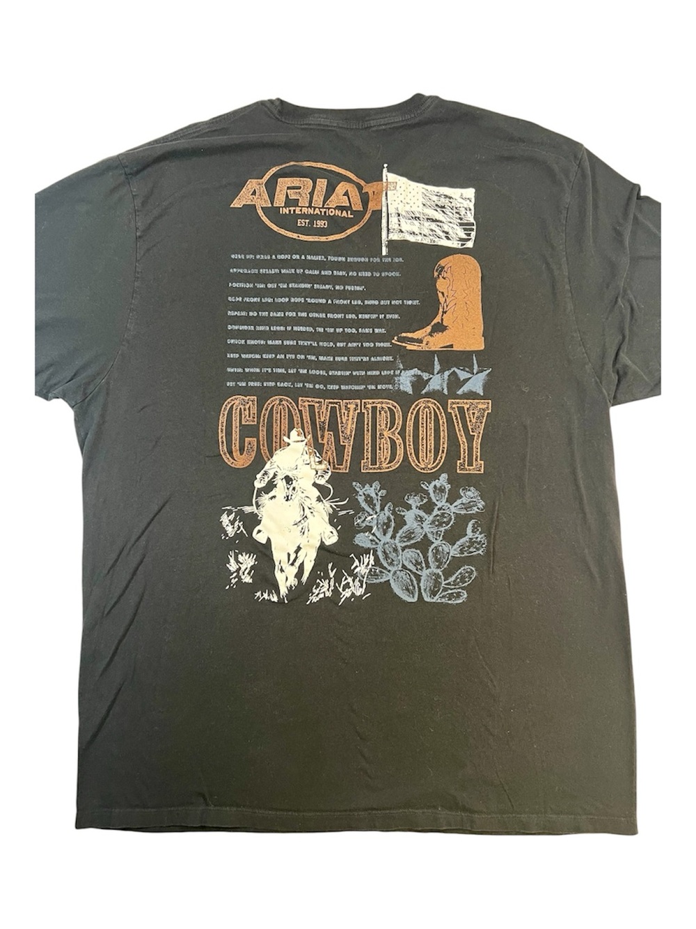 Ariat Men’s 3XL Cowboy Western Rodeo Graphic T-Shirt Black Ranchwear Country Tee